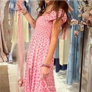LoveShackFancy Pink Patterned Dress
